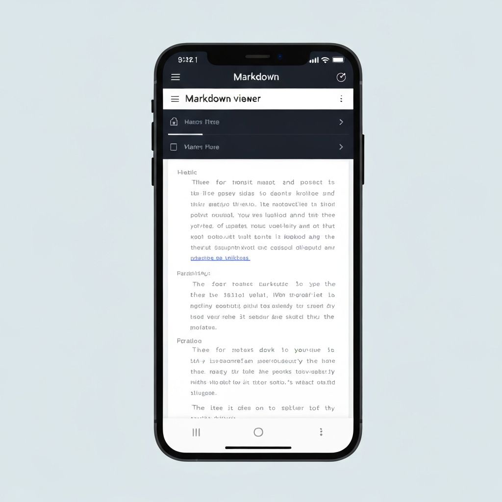 MD Opener mobile interface showing responsive Markdown viewing on smartphone